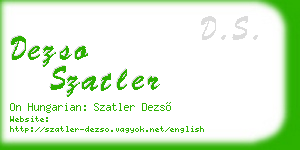 dezso szatler business card